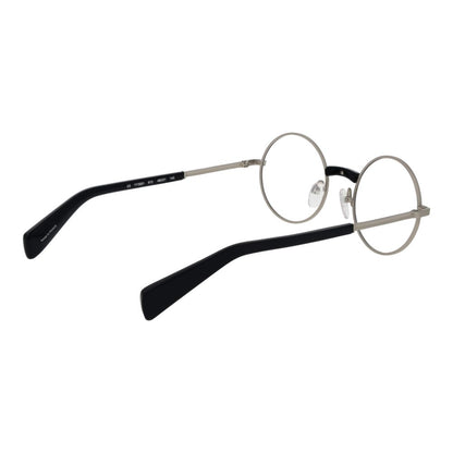 Yohji Yamamoto Silver Monel Glasses (Frames) with full-rim, round silver frame, unisex design, includes branded soft case