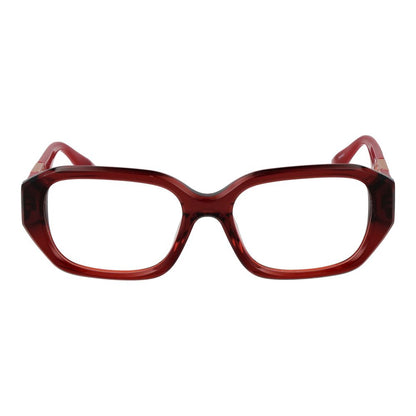 Trussardi Red Acetate Glasses (Frames) - Women's red full-rim acetate rectangle frames, demo lenses, includes branded case, spring hinge.