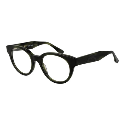 Trussardi Green Acetate Glasses (Frames) full-rim unisex acetate with demo lenses and spring hinge.