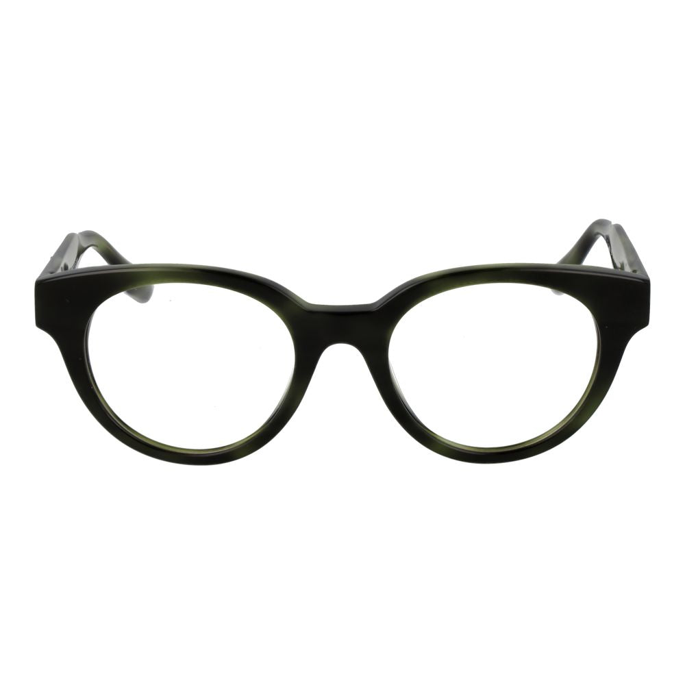 Trussardi Green Acetate Glasses (Frames), unisex full-rim browline style with demo lenses, green color, 50-20-145 size.
