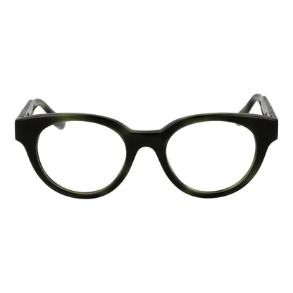 Trussardi Green Acetate Glasses (Frames), unisex full-rim browline style with demo lenses, green color, 50-20-145 size.