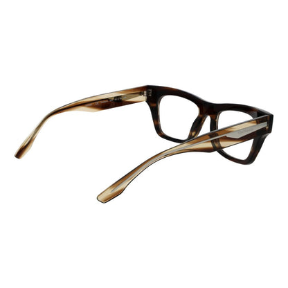 Trussardi Brown Acetate Glasses (Frames) in full-rim style for women, featuring brown acetate and demo lenses, side view.