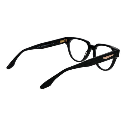 Trussardi Black Acetate Glasses (Frames) for women, full-rim style, black acetate frame, demo lenses, included branded case.