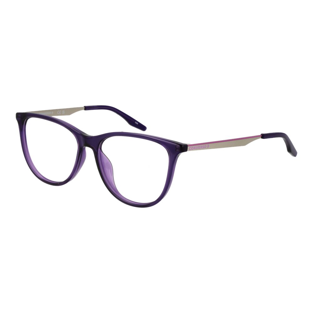 Converse Purple Metal Glasses (Frames) for women, full-rim cat eye style, 53-15-140 size, demo lenses, purple metal frame.