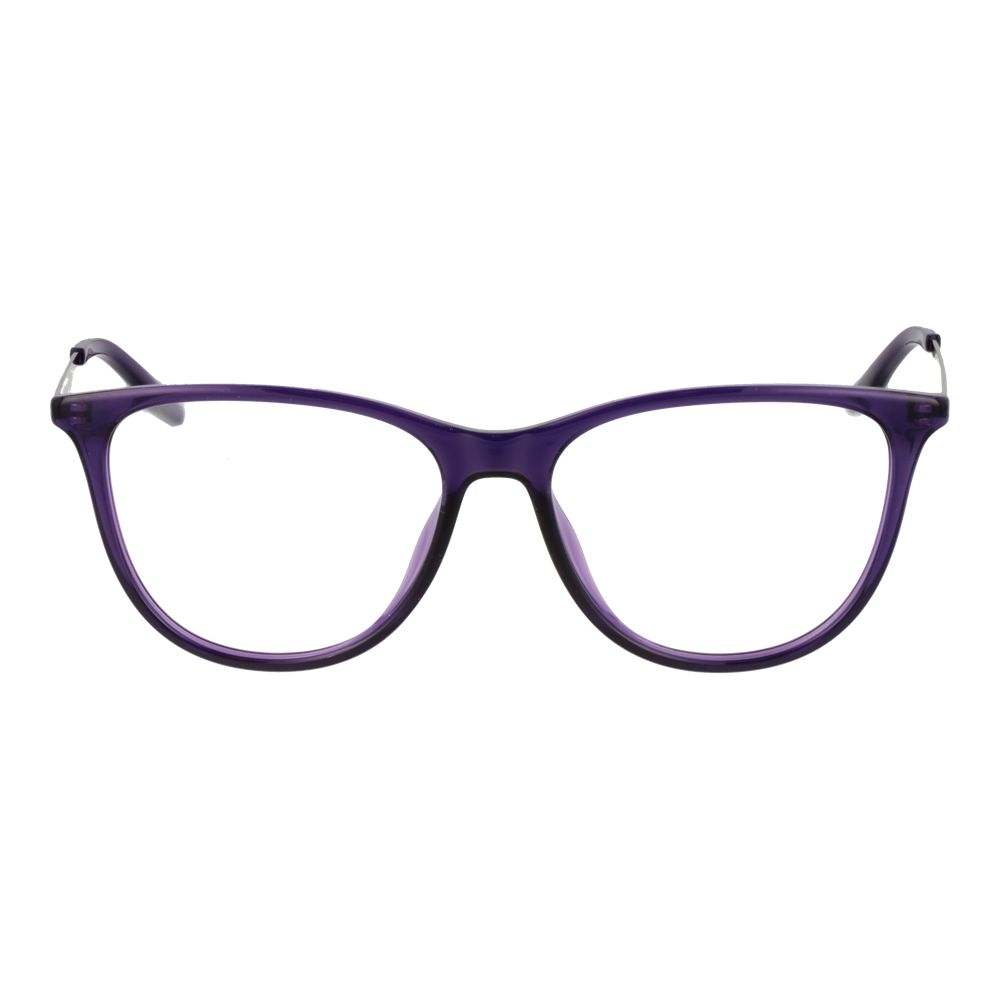 Front view of Converse Purple Metal Glasses (Frames) featuring full-rim cat eye style with demo plastic lenses and purple metal frame.