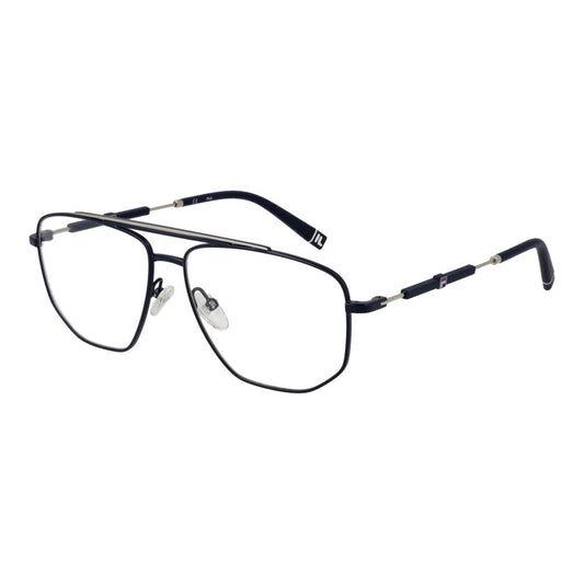 Fila Blue Stainless Steel Glasses (Frames) in aviator style with full-rim design for men, featuring blue color frames and demo lenses.