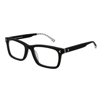 Lozza Black Acetate & Plastic Glasses (Frames), full-rim rectangular style for men, black color, 55-19-145 size with demo lenses.