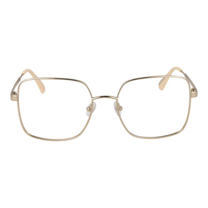 Max & Co Gold Metal Glasses (Frames) for women, square full-rim, metal frame, demo lenses, size 55-18-140, stylish gold eyewear