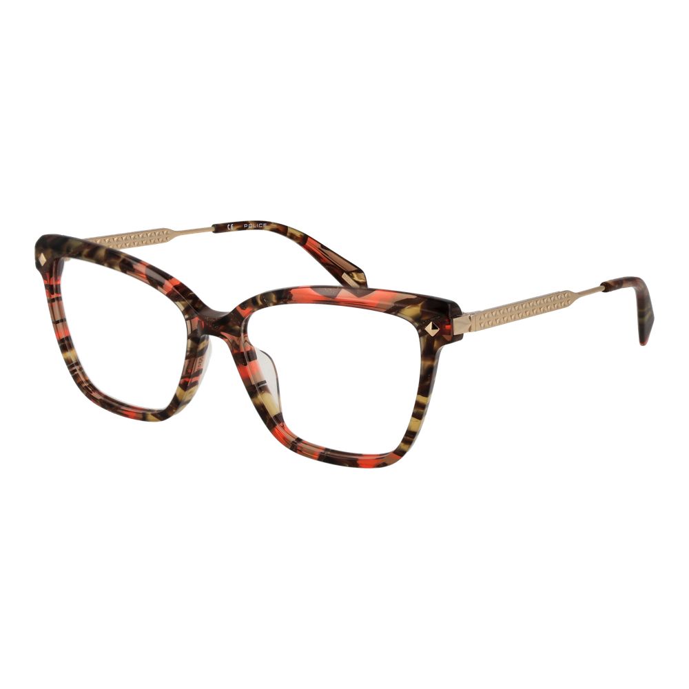 Police Multicolor Metal Glasses (Frames) for Women with Butterfly Style, Full-Rim design, and Multicolor metal frame.