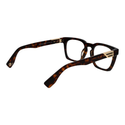 Police Brown Cellulose Acetate Glasses (Frames) with full-rim, square style. Brown frame and demo lenses, size 53-22-145, for men.