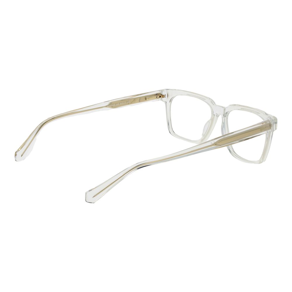 Guess Transparent Acetate Glasses (Frames), full-rim rectangular style for men, transparent acetate material, 53-15-150 dimensions, spring hinge.
