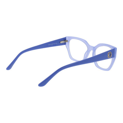 Guess Purple Acetate Glasses (Frames) for women with full-rim cat eye style and spring hinge, featuring branded case included.