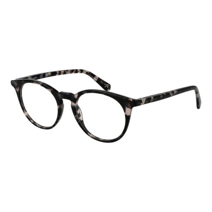 Guess Black Acetate Glasses (Frames) unisex full-rim round style with demo lenses, black acetate material, and spring hinge.