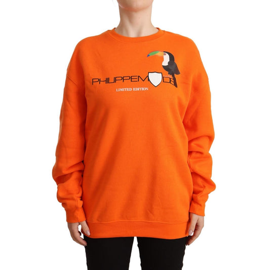 Philippe Model Orange Printed Long Sleeves Pullover Sweater