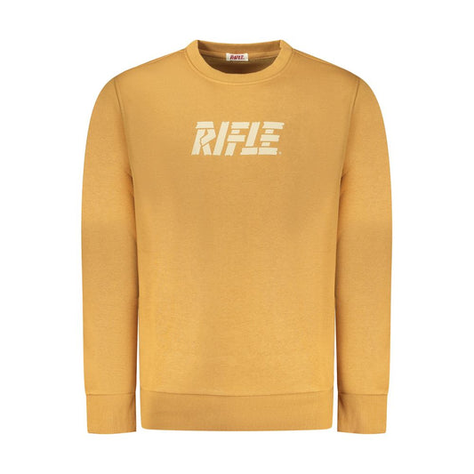 Rifle Brown Cotton Men Sweater with crew neck and iconic Rifle logo