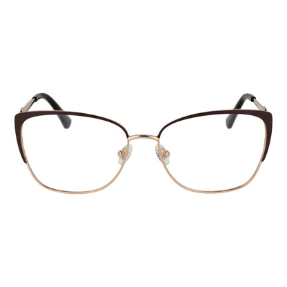 Guess Brown Metal Glasses (Frames) for women with full-rim butterfly style, brown metal frame, and demo lenses.