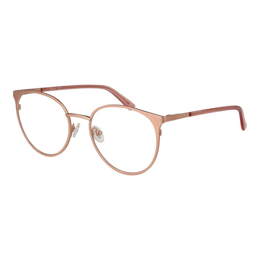 Guess Rose Gold Metal Glasses (Frames) full-rim round style for women with metal frame and plastic demo lenses.
