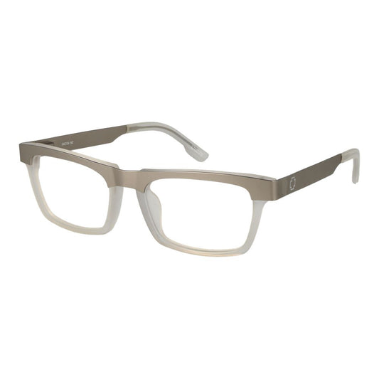 Spy Silver Plastic Glasses (Frames), unisex full-rim silver frame, demo lenses, rectangle style, model with spring hinge, size 54-19-142.