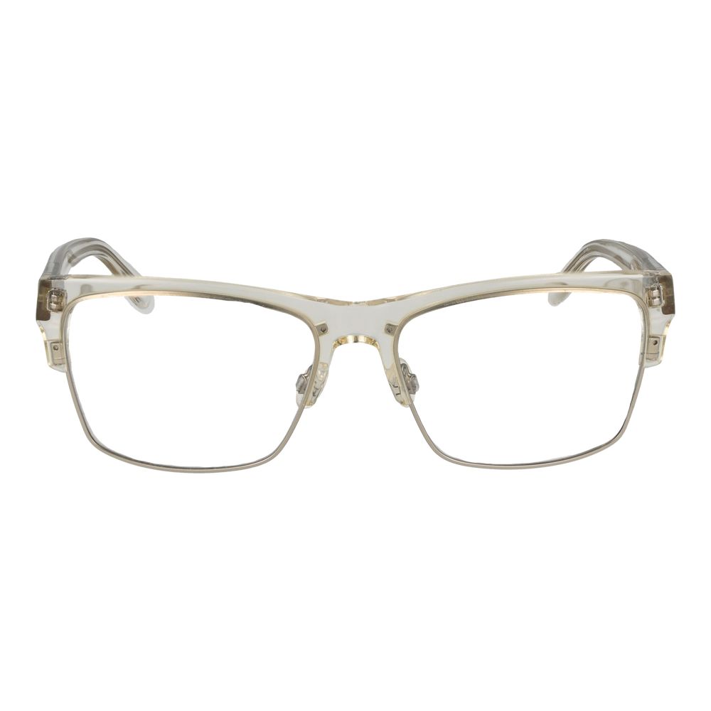 Spy Transparent Plastic Glasses (Frames) unisex rectangle style with full-rim clear plastic frame and demo lenses, size 57-18-145.