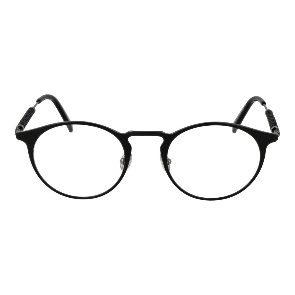 Alt Tag: Tod's Black Metal Glasses (Frames), men's black full-rim metal frame panto style, includes branded case, size 50-22-145.