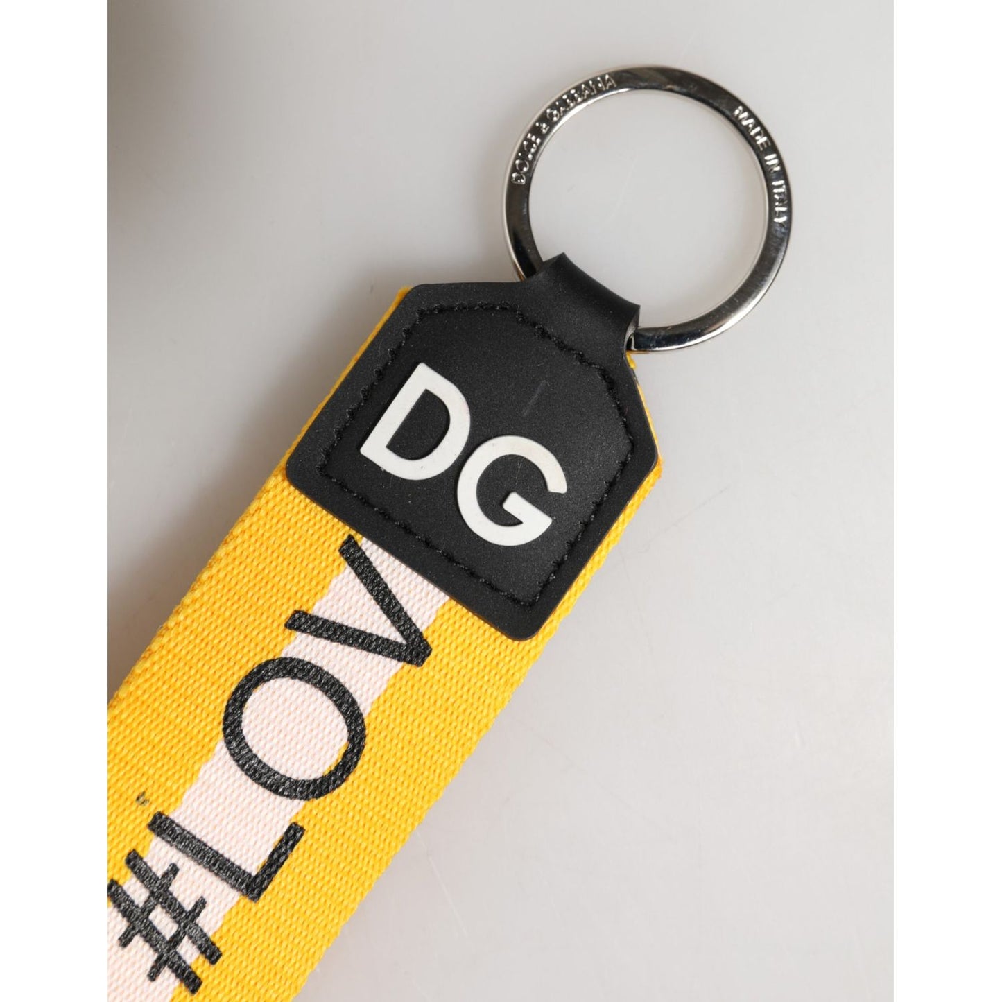 Dolce & Gabbana Multicolor Logo Polyester Brass Holder Keychain Keyring