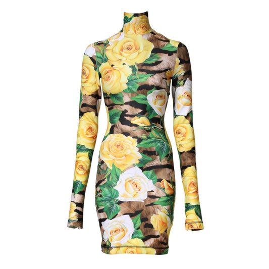 Dolce & Gabbana Multicolor Floral Print Sheath Mini Dress