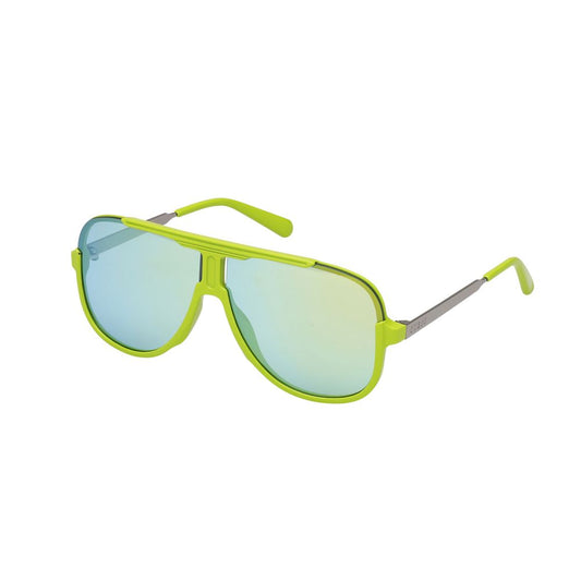 Guess Green Resin Sunglasses with green frames and mirrored lenses, model GO00060-6495X, dimensions 64/12/140 mm.
