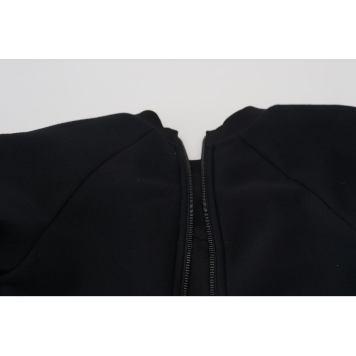 Philosophy Black Cropped Zipper Back Sweatshirt Sweater
