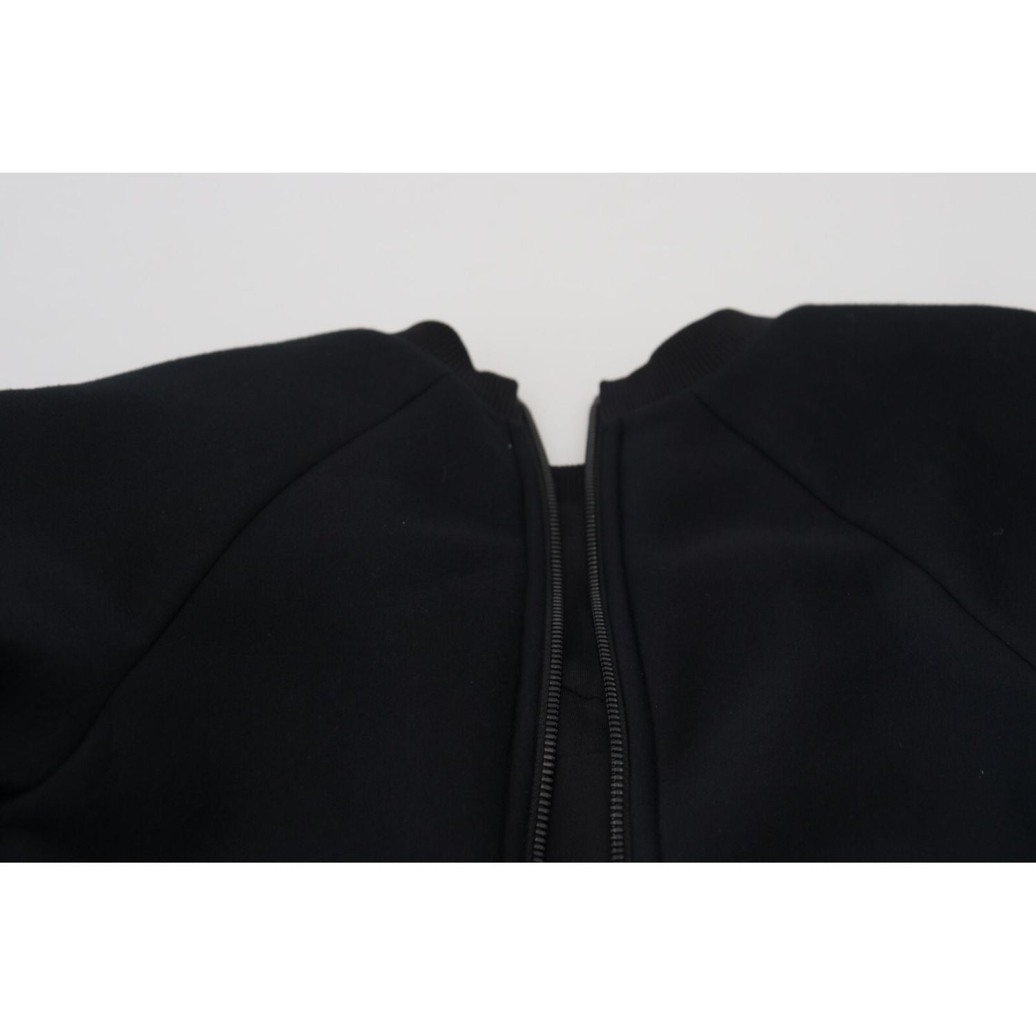 Philosophy Black Cropped Zipper Back Sweatshirt Sweater