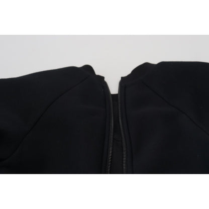 Philosophy Black Cropped Zipper Back Sweatshirt Sweater