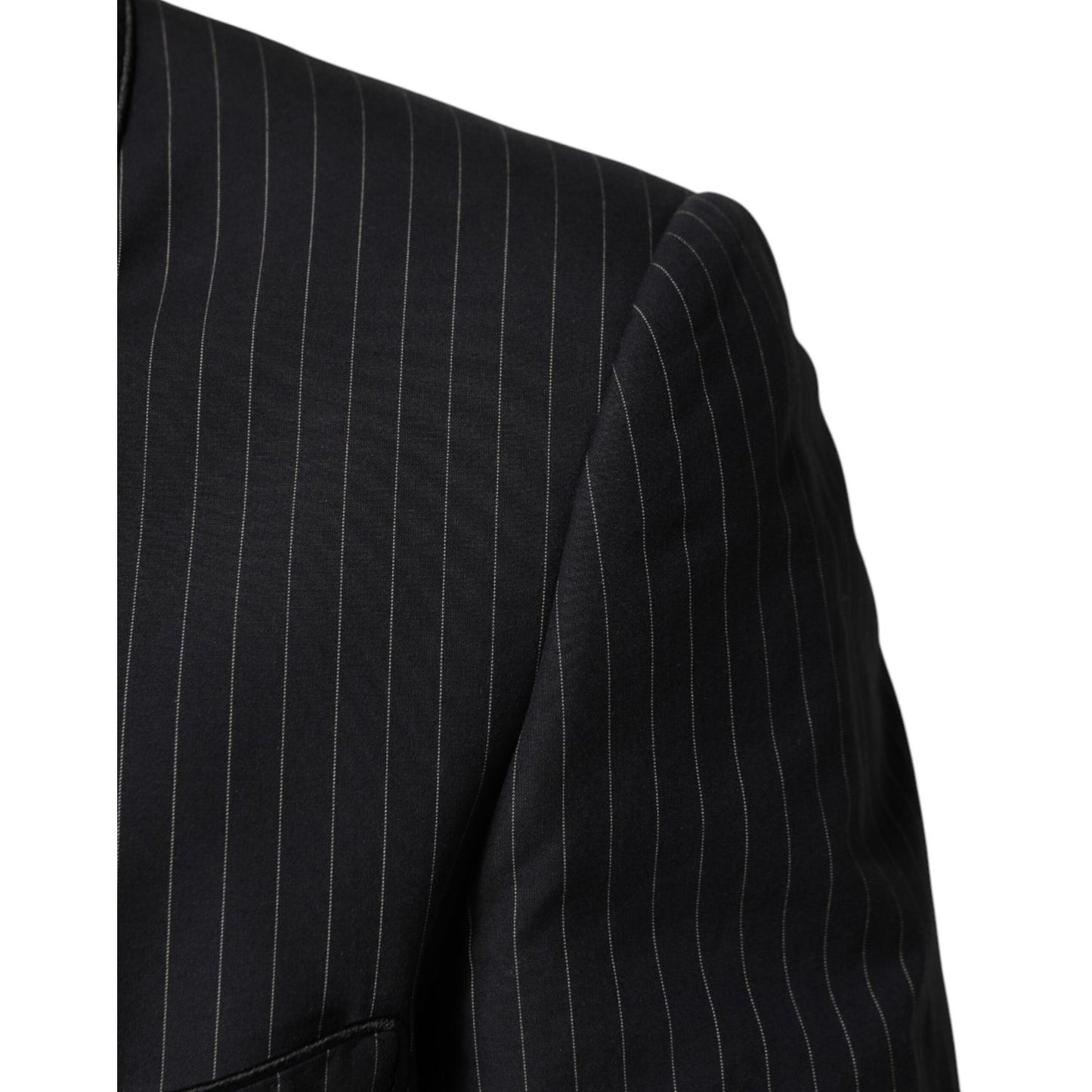 Dolce & Gabbana Dark Gray Stripes 1 Button Suit Jacket Blazer