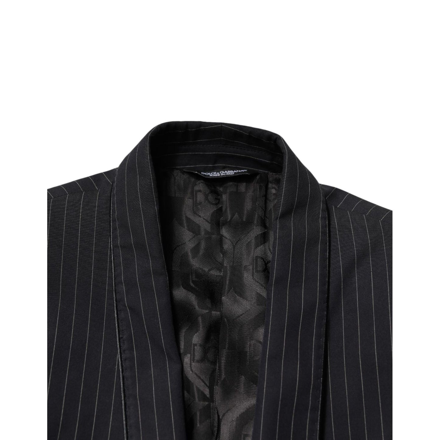 Dolce & Gabbana Dark Gray Stripes 1 Button Suit Jacket Blazer