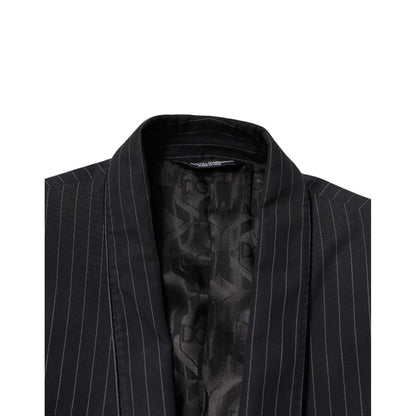 Dolce & Gabbana Dark Gray Stripes 1 Button Suit Jacket Blazer