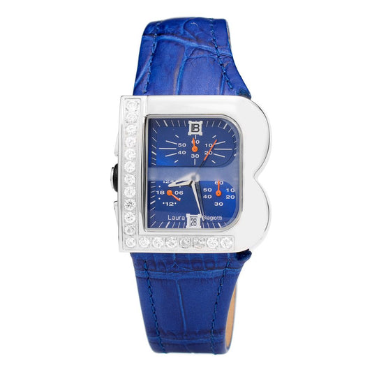 Laura Biagiotti Blue Leather Dress Watch 1728,67434610848,Accessories,Blue,Dress Watches - Watches - Accessories,Laura Biagiotti,New with tags,Watches - Accessories,Women