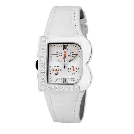 Laura Biagiotti White Leather Dress Watch 1728,67434610848,Accessories,Dress Watches - Watches - Accessories,Laura Biagiotti,New with tags,Watches - Accessories,White,Women