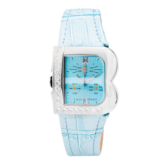 Laura Biagiotti Blue Leather Dress Watch 1728,67434610848,Accessories,Blue,Dress Watches - Watches - Accessories,Laura Biagiotti,New with tags,Watches - Accessories,Women