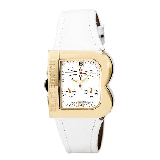 Laura Biagiotti White Leather Dress Watch 1728,67434610848,Accessories,Dress Watches - Watches - Accessories,Laura Biagiotti,New with tags,Watches - Accessories,White,Women