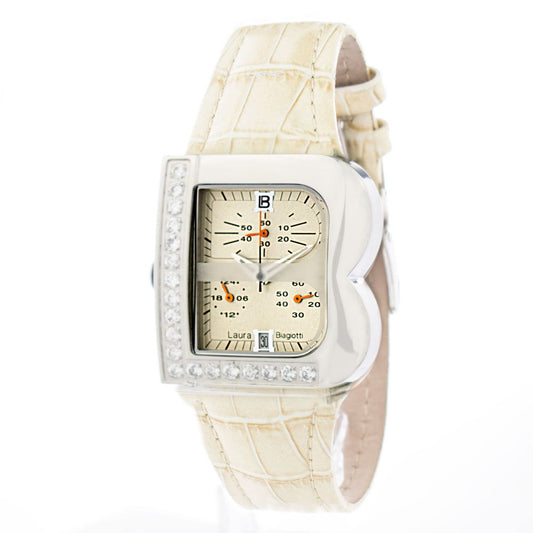 Laura Biagiotti Beige Leather Dress Watch 1728,67434610848,Accessories,Beige,Dress Watches - Watches - Accessories,Laura Biagiotti,New with tags,Watches - Accessories,Women