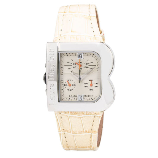 Laura Biagiotti Beige Leather Dress Watch 1728,67434610848,Accessories,Beige,Dress Watches - Watches - Accessories,Laura Biagiotti,New with tags,Watches - Accessories,Women