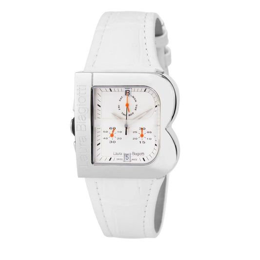 Laura Biagiotti White Leather Dress Watch 1728,67434610848,Accessories,Dress Watches - Watches - Accessories,Laura Biagiotti,New with tags,Watches - Accessories,White,Women