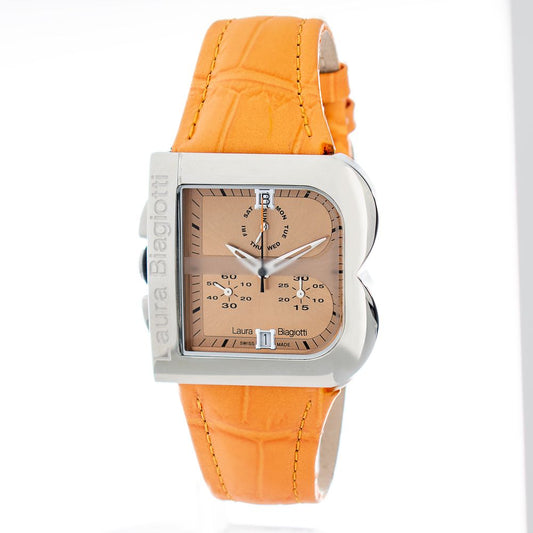 Laura Biagiotti Orange Leather Dress Watch 1728,67434610848,Accessories,Dress Watches - Watches - Accessories,Laura Biagiotti,New with tags,Orange,Watches - Accessories,Women