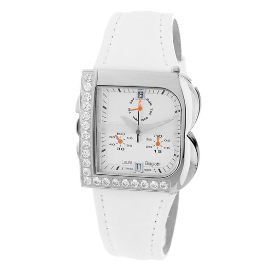 Laura Biagiotti White Leather Dress Watch 1728,67434610848,Accessories,Dress Watches - Watches - Accessories,Laura Biagiotti,New with tags,Watches - Accessories,White,Women