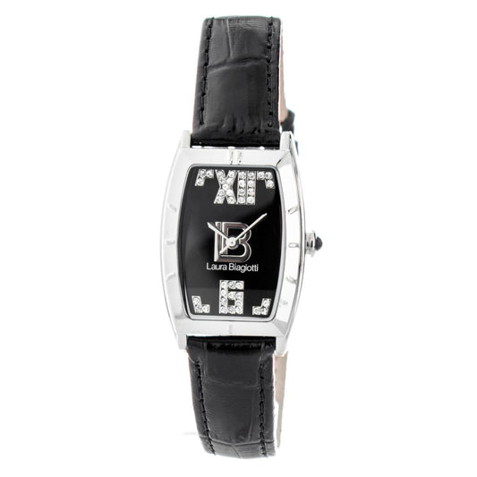 Laura Biagiotti Black Leather Dress Watch 1728,67434610848,Accessories,Black,Dress Watches - Watches - Accessories,Laura Biagiotti,New with tags,Watches - Accessories,Women