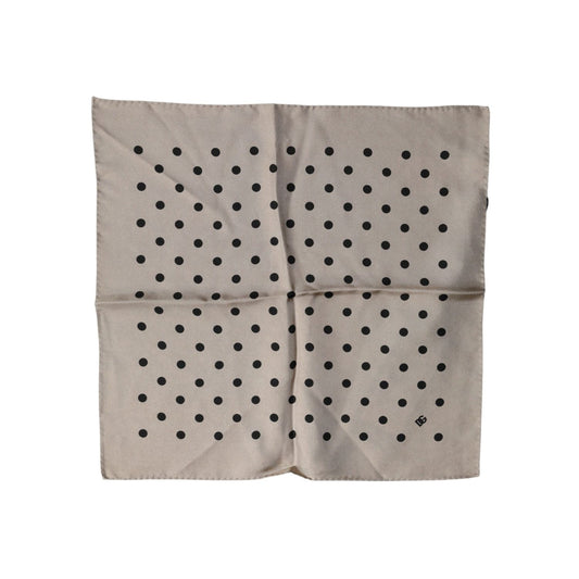 Dolce & Gabbana Brown Polka Dot Square Handkerchief Scarf