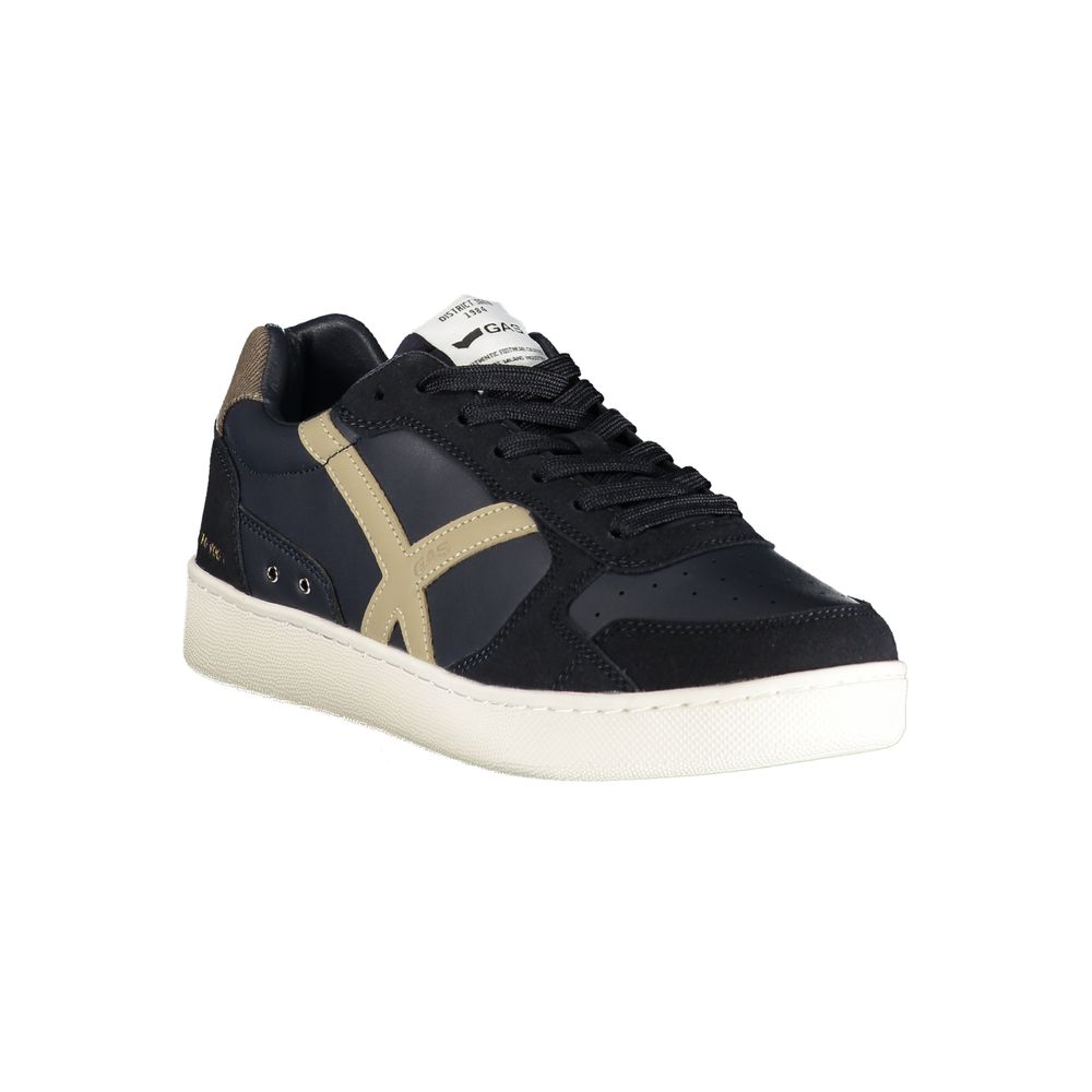 Gas Blue Polyurethane Men Sneaker