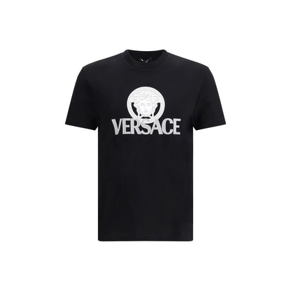 Versace Black Cotton T-Shirt 1728,72470364320,Black,Clothing,L,M,Men,New with tags,S,T-Shirts - Clothing,Versace,XL