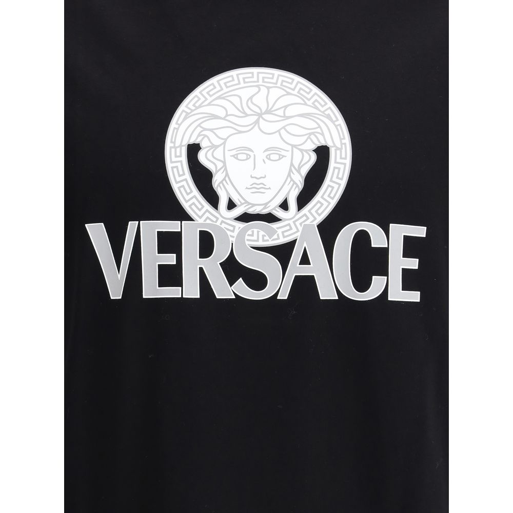Versace Black Cotton T-Shirt 1728,72470364320,Black,Clothing,L,M,Men,New with tags,S,T-Shirts - Clothing,Versace,XL