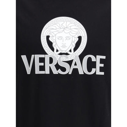 Versace Black Cotton T-Shirt 1728,72470364320,Black,Clothing,L,M,Men,New with tags,S,T-Shirts - Clothing,Versace,XL
