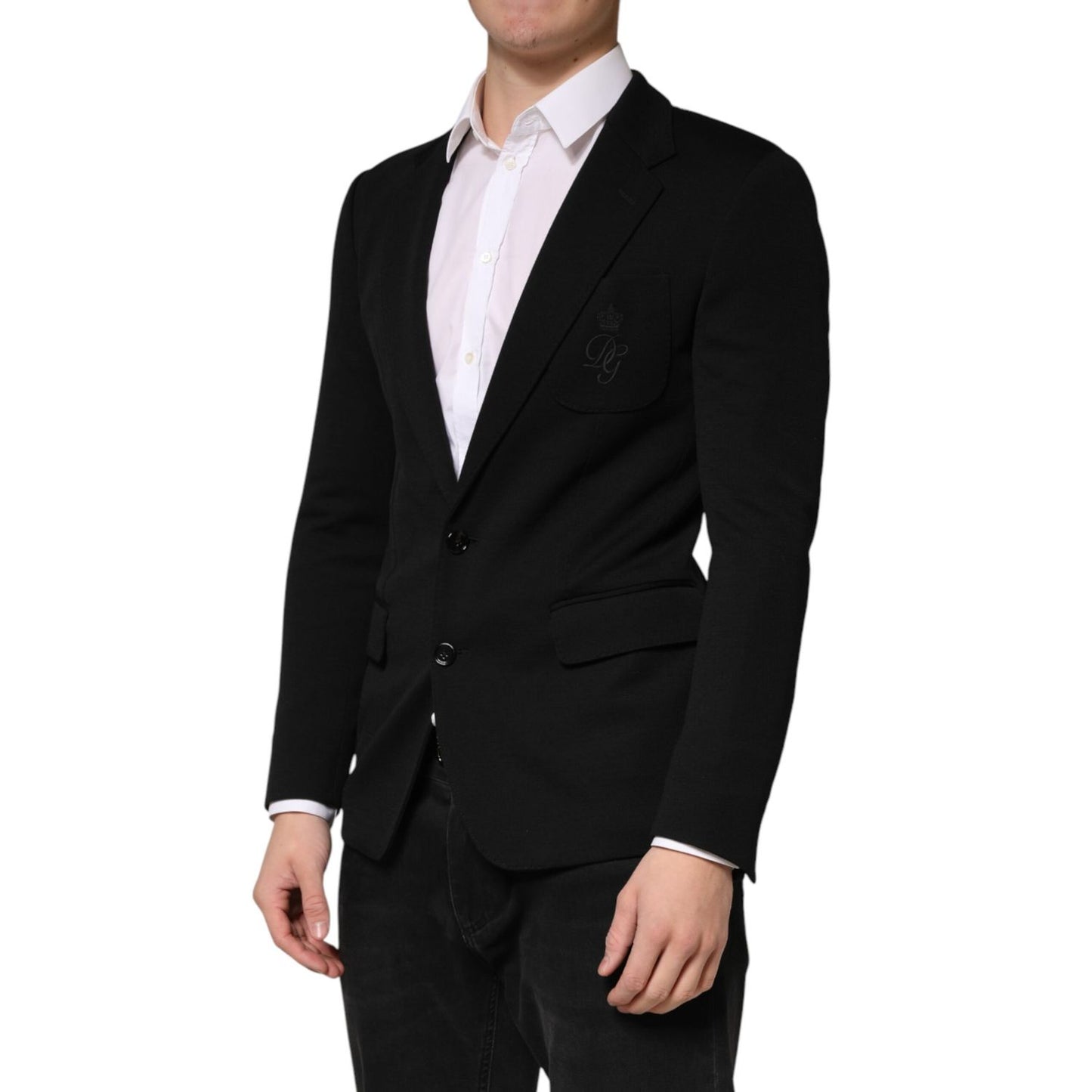 Dolce & Gabbana Black Wool Single Breasted 2 Button Blazer