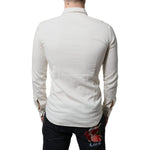 AGLINI Off White Cotton Collared Men Formal Dress Shirt TSH87119-40